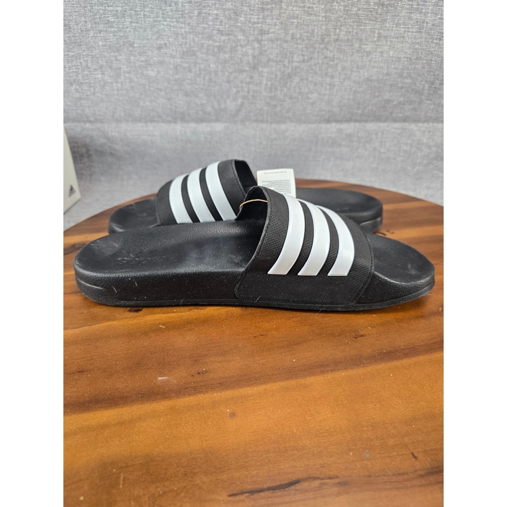 Adidas Adilette Shower Slides Mens 13 Core Black White GZ5922 Cloudfoam Sandals - Picture 7 of 14